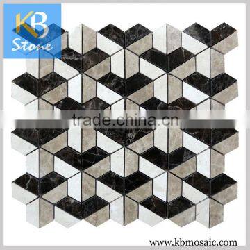 Polished tile natural cube 3d mosaic tile