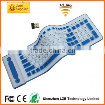 Hot selling 2.4G wireless Foldable Keyboard,Mini bluetooth 2.4G Silicone keyboard