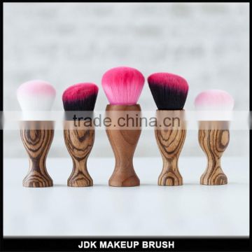 Unique design special wood handle kabuki brush with synthetich hair