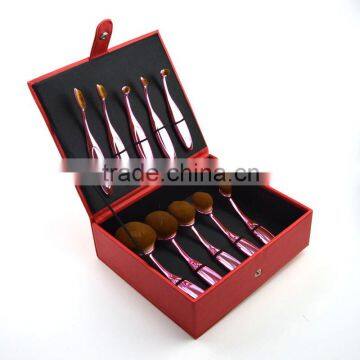 2017 HOT!!! 10pcs Toothbrush Rainbow Makeup Brush Spoon Oval Makeup Brush Set