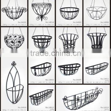 wrought iron hand froged flower hanging basket