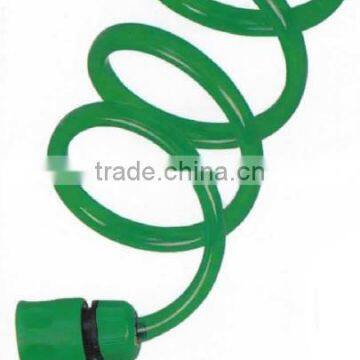 "Dia 3/8"" 25 Feet PU Recoil Hose with Two End Plastic Hose Connector"