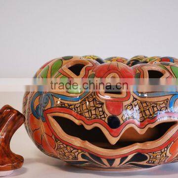 Pottery Pumpkin Candle Holder photo-5