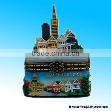 San Francisco Jewelry Box Victorian Houses Cable Car Skyline