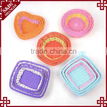Custom Made Fancy Mini Plastic Wicker Woven Baskets Wholesale photo-6