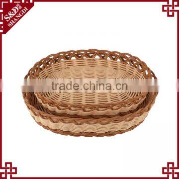 Hot Sale Plastic Woven Rattan Basket Food Bread Snack Display Stands Popcorn Box photo-4