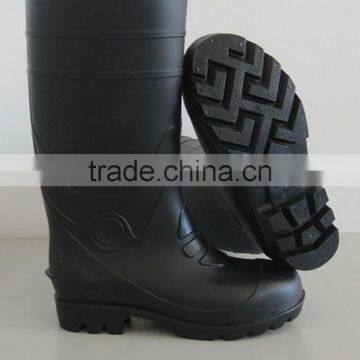 Acid Resistant Black Industrial Steel Toe PVC Safety Rain Boots