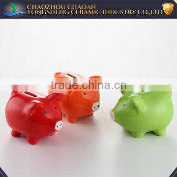 New Design wholesale Lovely Pig Shape Ceramic Coin Bank