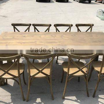 Solid Wood Stacking Cross Back Chair photo-4