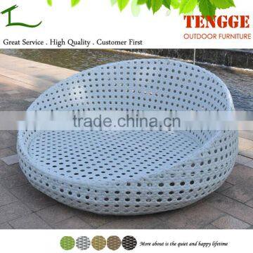 YH-8167 Rattan Wicker Sun Lounger Rattan Outdoor Round Sunbed photo-3
