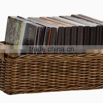 2014 wholesale light wicker magazine storage basket for storing books