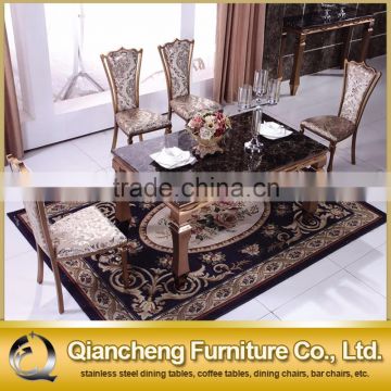 new design stainless steel restaurant marble top dining tables