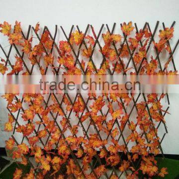 Artificial red maple leaf fence for garden decoration