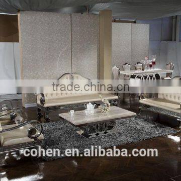 Audi Symbol Base Marble Top Dining Table Set/dining Table and Chairs With Stainless Steel Furniture and Restaurant Furniture photo-5