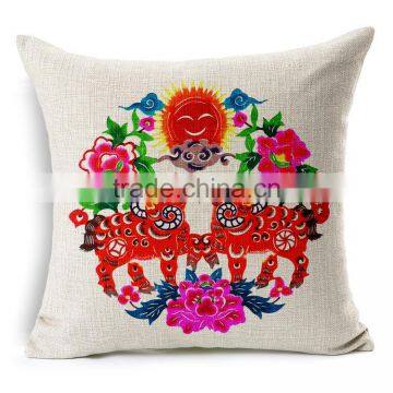 Special offer printed linen throw pillow cover STPC042