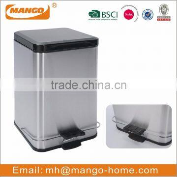 Square Stainless Steel Garbage Trash Bin