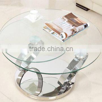 C8041 Fancy Adjustable Glass Table Folding Coffee Table photo-2