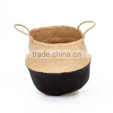 Colorful Dipped Bottom Seagrass Baskets/ Foldable Seagrass Laundry Basket photo-4