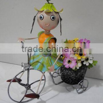 YS13287 Garden girl metal bicycle decoration made in Xiamen