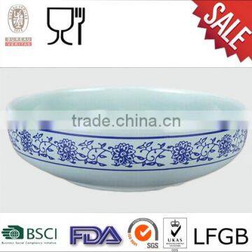 Cheap Price Large Size Melamine Blue and White Soup Bowl