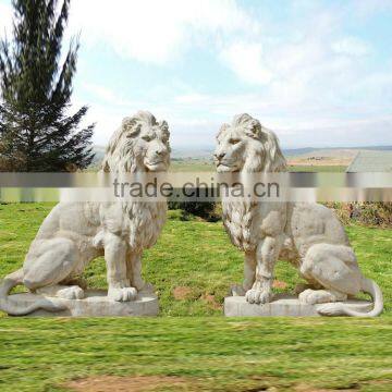 Life size animal sculpture marble lion statue