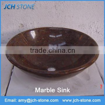 Elegant good quality dark emperador marble bathroom sink