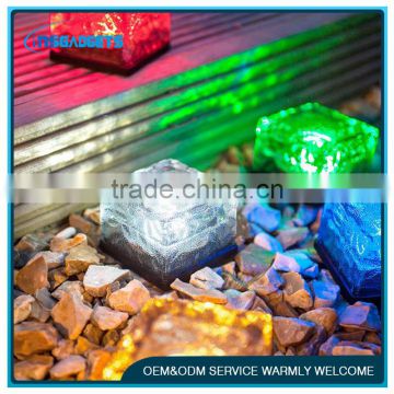 Solar glass ice blocks light Colorful lawn lamp