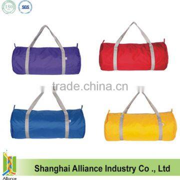 210-Denier New Nylon Round Barrel Duffel Sports Gym Bag