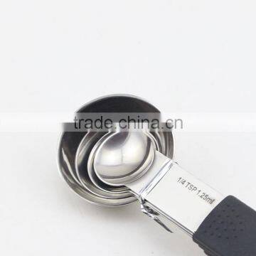 Black Handle 4pcs Stainless Steel Measuring Spoons photo-2