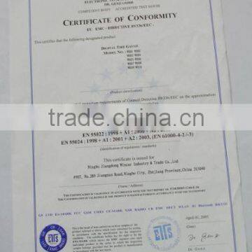 Certificate of Conformity