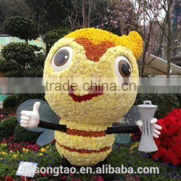 Artificial Grass Flower Topiary Park Decoration Boxwood Ball Ornaments Artificial Donald Duck Topiary photo-3