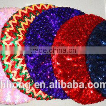New Ladies Stretch Glitter Sequin Hats for Women Party Paillette Hat photo-3