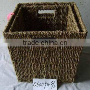 Handmade seagrass storage basket