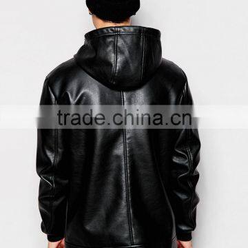 Hood Style Leather Jacket photo-2
