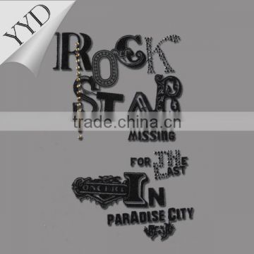 Rock Star hotfix flock heat transfer design iron on garment