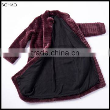 New Color Long Pattern Special Fabric Style Fake Fur Coat Ladies