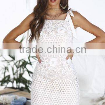 White Lace Dress Fashion New Design Women Holiday Dress for Summer photo-2
