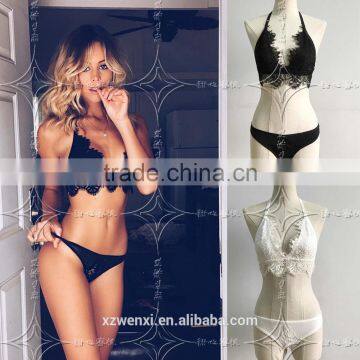 New Lace Bra Brief set Push up Bra Sexy Girl Y Shape Back Women Underwear set bra panty set