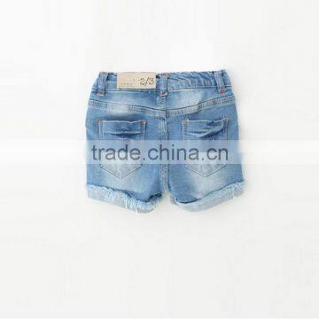Summer New Hot Shorts Lace Butterfly Denim Jeans For Kids Girl photo-2