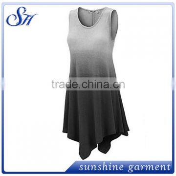 2017 Womens Sleeveless Boho Tie-Dye Ombre Tunic Tank Top photo-6