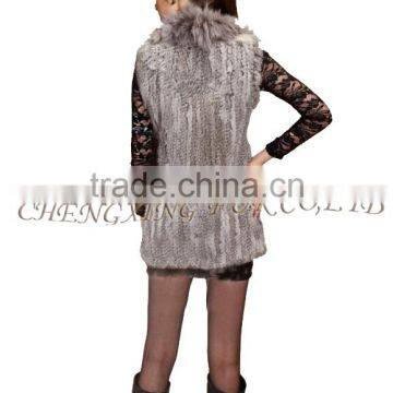 CX-G-B-179B Fox Fur Collar Hand Knitting Real Comfort Rabbit Fur Clothing photo-5