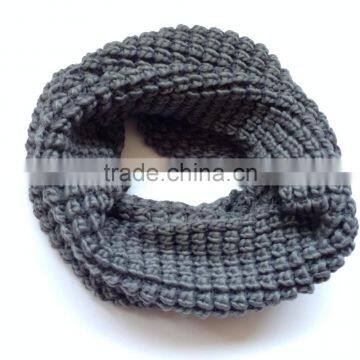 Acrylic Grey Color Fashion Winter Factory Manufacture Fashion Young Knitted Tube Scarf photo-4