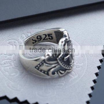 Yiwu Factory Direct Wholesale Retro Cool Punk Cross Ring Tai Silver Jewelry for Men photo-3