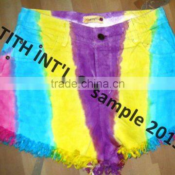 Denim Tie Die Shorts photo-3