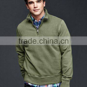 High Quality Crew Neck 100%cotton Long Sleeve Quarter Zip Sweatshirt photo-3