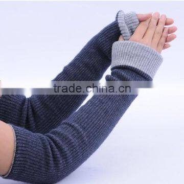 Wholesale winter double layers rib knitting cashmere glove