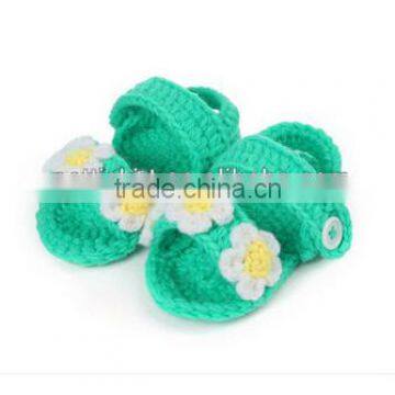 Baby Knit Cute Girls Shoes Hand Made Pattern Baby Shoes photo-3