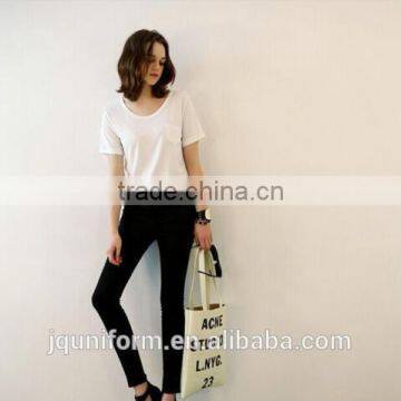 2016 O-Neck Polka Dot Design Free Style Lady Tshirt photo-4