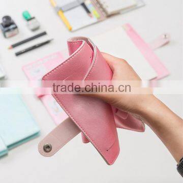 Metallic Color A6 Loose-leaf Planner Customizable Notebook Fashion Daily Notebook PU Cover With Metal Clip/clasp /pen Holder photo-4