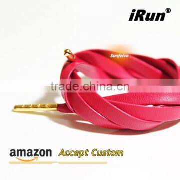 Official Genuine Sheepskin Flat Shoelaces Luxury Goatskin Shoes Strings Gold/Silver Metal Tips Boots Laces for Martin Boots photo-3